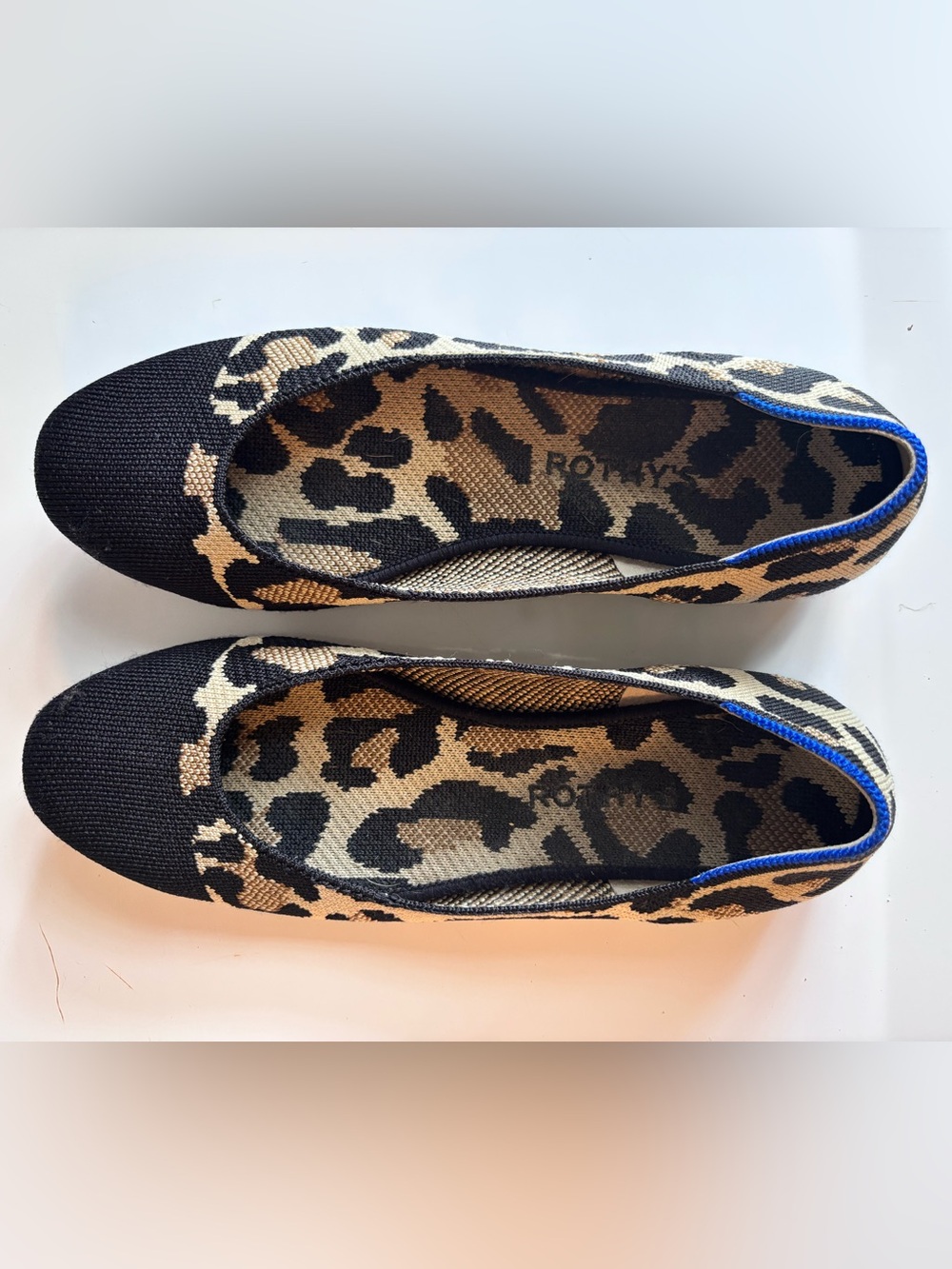 Rothy's Leopard Print Ballet Flats - Black & Tan
